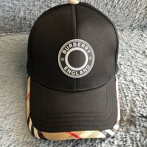 Burberry Black and Beige Check Cap